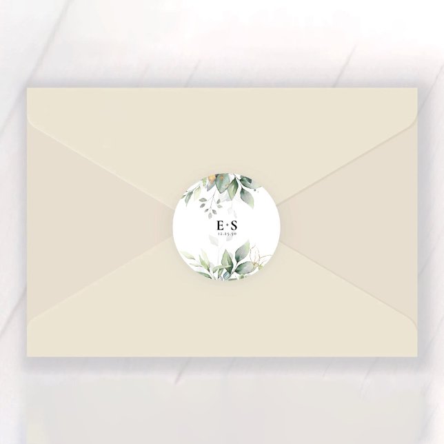 Adesivo Eucalyptus Leaf Greenery Casando Clássico Ronda (Criador carregado)