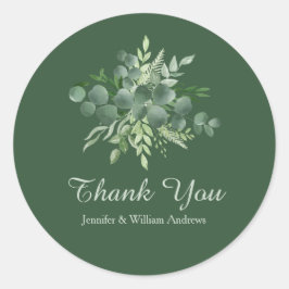 Adesivo Eucalyptus Leaf Nature Greenery Script Obrigado