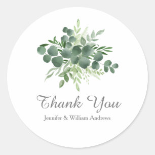Adesivo Eucalyptus Leaf Nature Greenery Script Obrigado