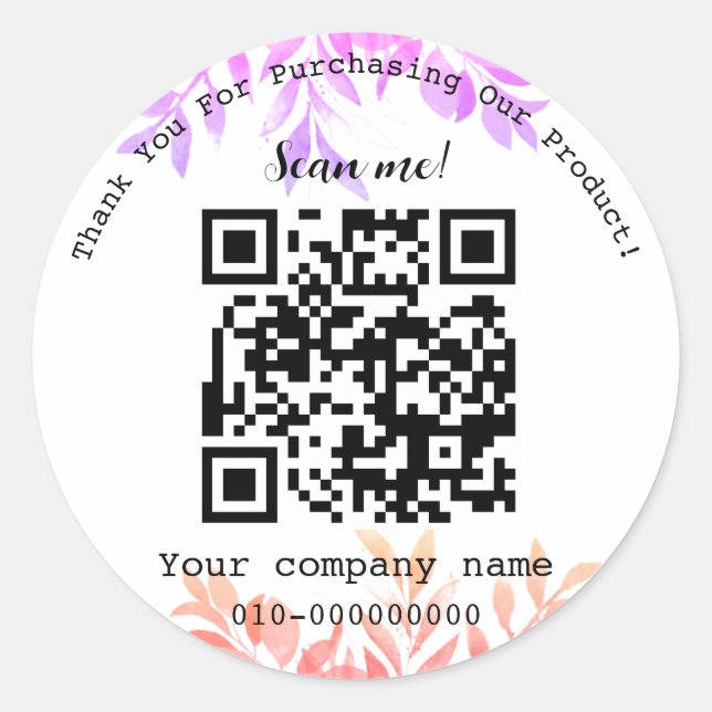 Adesivo Eucalyptus, Moderno, Minimalista, Código QR Obriga (Frente)