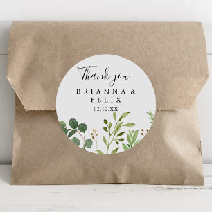 Adesivo Eucalyptus Simple Floral Obrigado Favor De Casamen