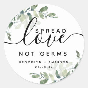 Adesivo Eucalyptus Spread Love Not Germs Manitizer Sq