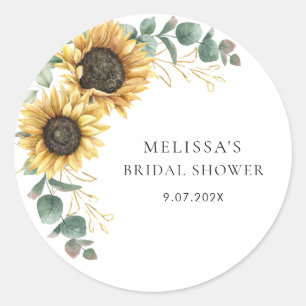 Adesivo Eucalyptus Sunflower Modern Bridal Shower