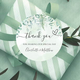 Adesivo Eucalyptus verde obrigado seu casamento