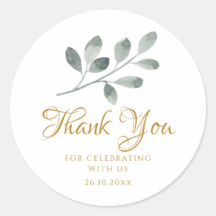 Adesivo Eucalyptus Watercolor Minimalista Obrigado