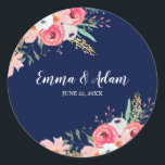 Adesivo Eucalyptus Wedding Envelope Seal Sticker Marinho A<br><div class="desc">Europeia: Meu obrigado de na moda, seu adesivo, cupcake Topper, etiqueta de favor ou selo de envelope! Todos os detalhes são HAND-DRAWN para que você possa ter certeza de que este design é um tipo. Floral é incrível para qualquer festa, especialmente casamentos. As lindas flores, folhas e ajustados folígicos, qualquer...</div>