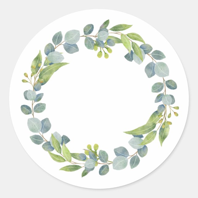 Adesivo Eucalyptus Wreath Wedding Envelope Seals-Set Of 20 (Frente)