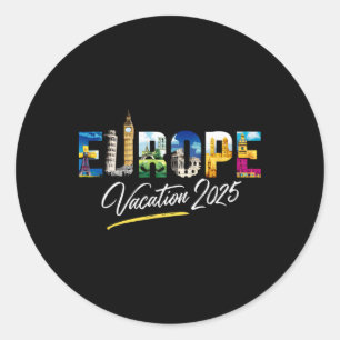 Adesivo Europa 2025 Férias Familiares Souvenir Trip Summer
