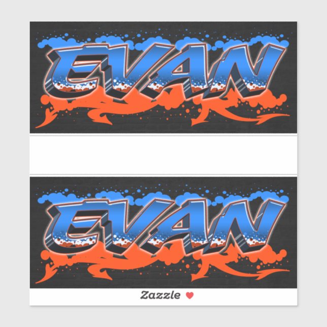 Adesivo Evan Vorname Name Graffiti Aufkleber Sticker (Folha)