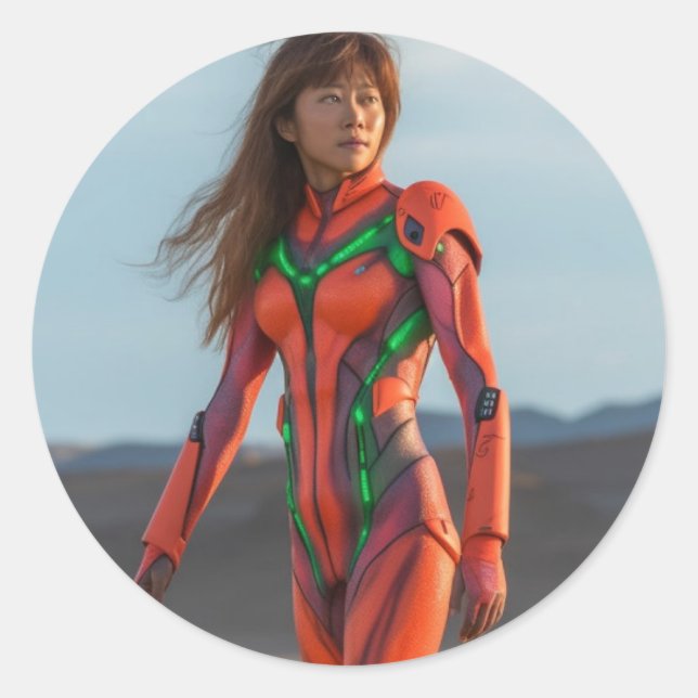 Adesivo Evangelion de Michael Bay - Asuka (Frente)