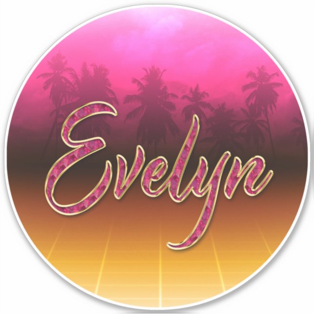 Adesivo Evelyn Vorname Name golden pink Aufkleber Sticker (Frente)