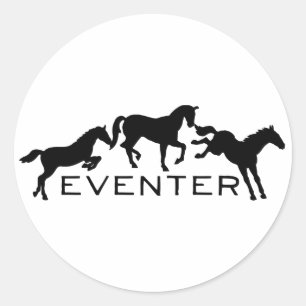 Adesivo Eventer com Três Cavalos de Salto