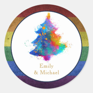 Adesivo Evento da Árvore de Natal LGBT Personalizada com A