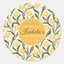 Adesivo Evento de Aniversário com Tema de Tulipa Amarela P
