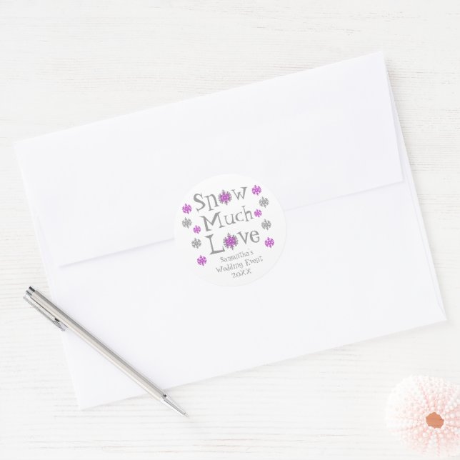 Adesivo Evento de Casamento de Muita Amor com Neve (Envelope)