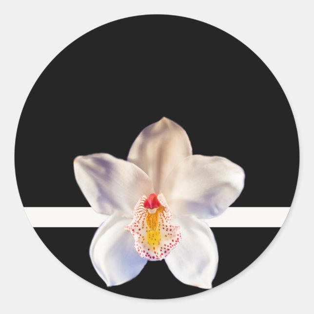 Adesivo Evento Selo de Envelope Orquídeo Branco W... - Per (Frente)