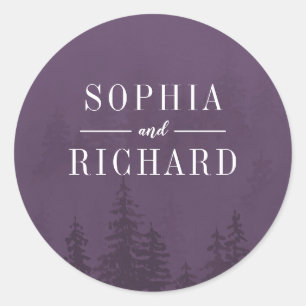 Adesivo Evergreens no Casamento Roxo da Floresta Negra