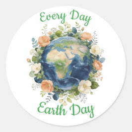 Adesivo Every Day Earth Day Floral Wreath Earth
