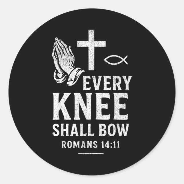 Adesivo Every Knee Shall Fall Romans 14_11  (Frente)
