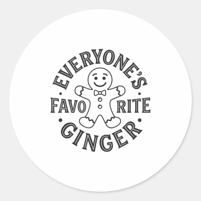 Adesivo Everyone's Favorite Ginger T Funny Gingerbread Man (Frente)