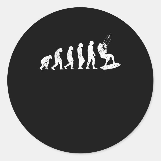 Adesivo Evolução de Kiteboard Desenvolvimento de Kitesurfe (Frente)