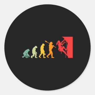Adesivo Evolução Divertida de Humano Escalando Rocha Funny