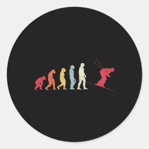 Adesivo Evolução do Esqui para o Homem Moderno Esquiador M