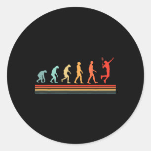 Adesivo Evolução do Jogador de Badminton da Vintage Retroa