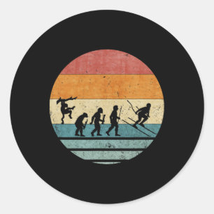 Adesivo Evolução Retro Vintage do Jogador de Esqui Sil