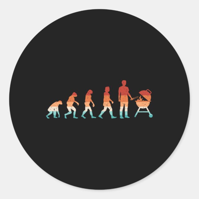 Adesivo Evolution Griling Funny Churrasco Retro Grill Rbec (Frente)