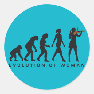 Adesivo evolution of woman female violin player