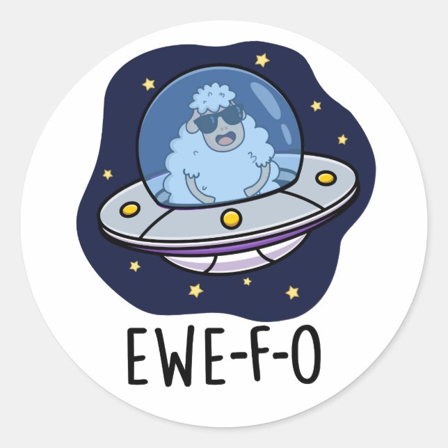 Adesivo Ewe-F-O Funny UFO Pun (Frente)