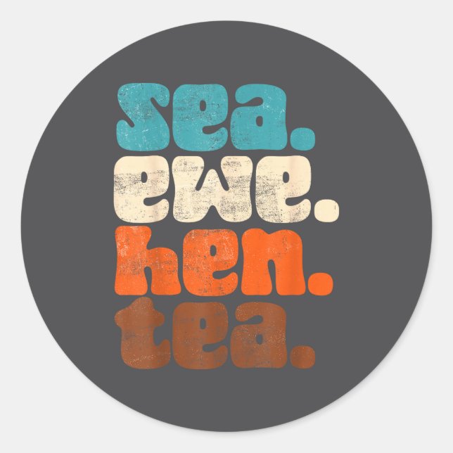 Adesivo Ewe Sea Icons Groovy No Meaning Hen Tea Fun (Frente)