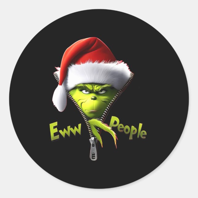 Adesivo Eww, People Santa Hat Funny Christmas Mens Womens  (Frente)