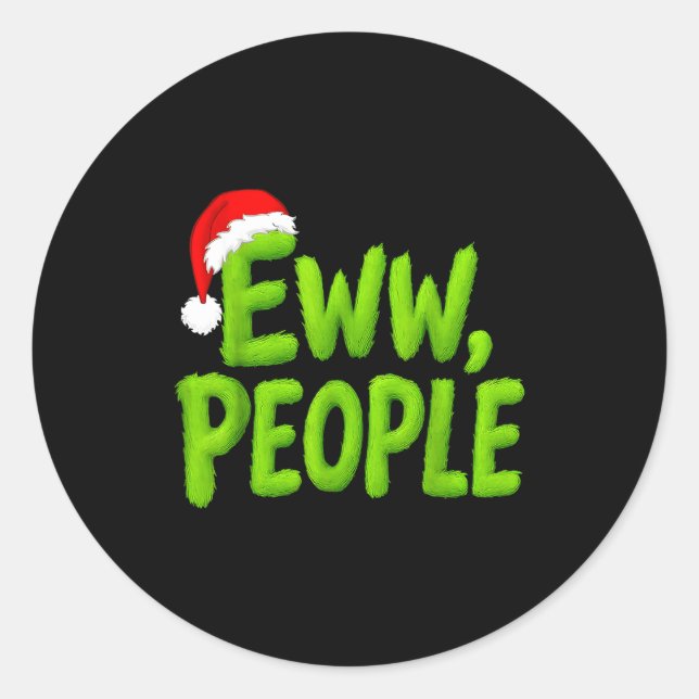 Adesivo Eww, People Santa Hat Green Funny Christmas Mens W (Frente)