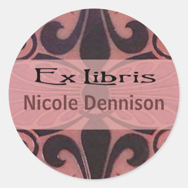 Adesivo Ex Libris Bookplate Sticker (Tilo Coral) (Frente)