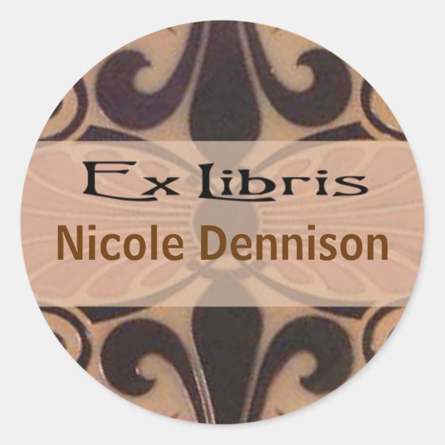 Adesivo Ex Libris Bookplate Sticker (Tilo mocha) (Frente)