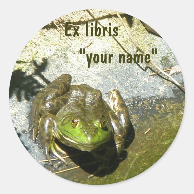 Adesivo Ex Libris Bullfrog Stickers para Personalizar (Frente)
