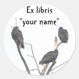 Adesivo Ex Libris Buzzards Adicione a Personalizar