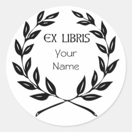 Adesivo Ex Libris Olive Leaf Bookplate Gift para Leitores