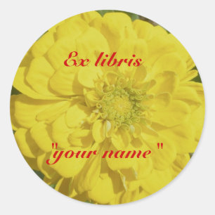 Adesivo Ex Libris Yellow Zinnia Stickers to Personalizar