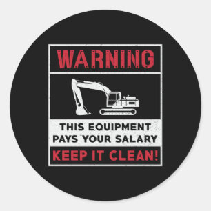 Adesivo Excavator Warning This Equipment Construction