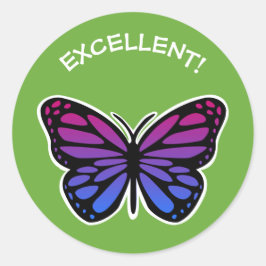 Adesivo Excelente borboleta professores elogios verdes