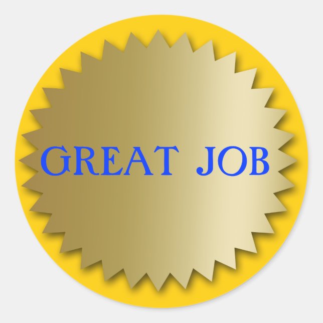 Adesivo Excelente Cargo Estudante Personalizado Medalhões  (Frente)