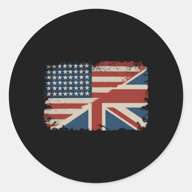 Adesivo Excelente de bandeira britânico americano Reino Un (Frente)