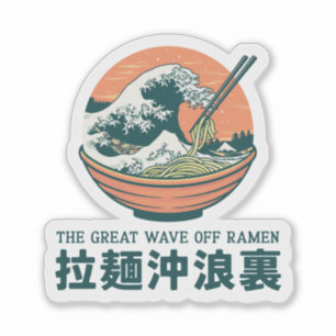 Adesivo Excelente do Japão Ramen Wave Ukiyoe