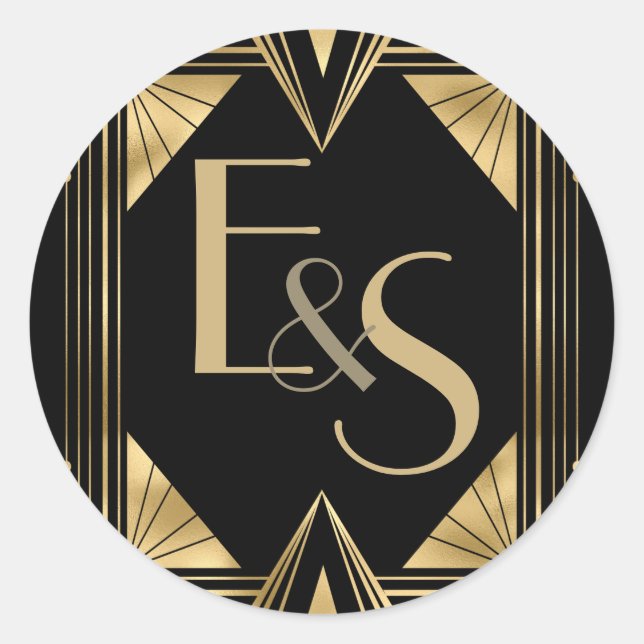 Adesivo Excelente Gatsby art deco elegante do casamento St (Frente)