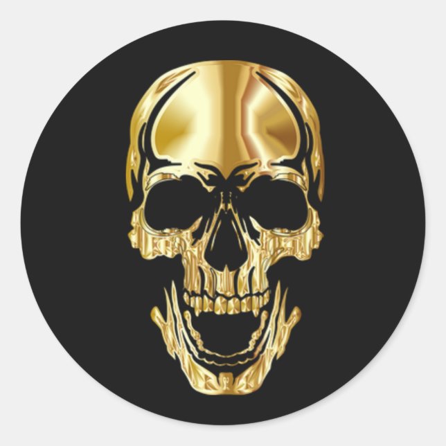 Adesivo Excelente legal, caveira Dourada (Frente)
