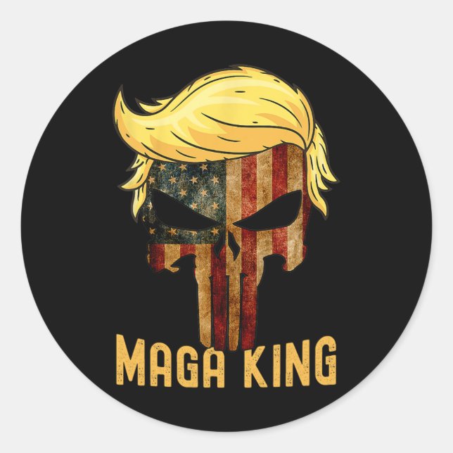 Adesivo Excelente Maga King Shirt Donald Trump Skull (Frente)