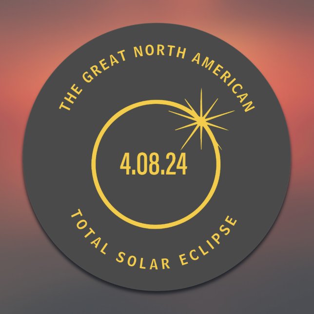 Adesivo Excelente Norte-Americano Total Eclipse Solar 04.0 (Add your own text if required to the upper & lower text areas)